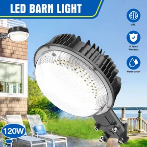LED Barn Light 120W Dusk to Dawn w/Photocell 15000LM Shop Security Super Bright - Picture 1 of 9