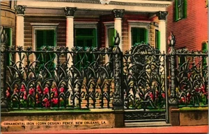 Corn Fence 915 Royal St New Orleans Louisiana LA UNP Linen Postcard E10 - Picture 1 of 2
