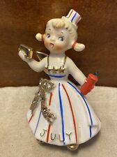 Vintage 1956 Lefton 4th of July Angel Ceramic Figurine - Damaged