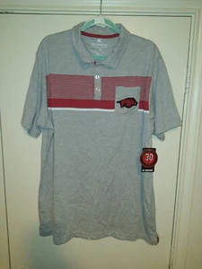 NWT Colosseum Arkansas Razorbacks Short Sleeve Polo Shirt Men's sz XL - Picture 1 of 7