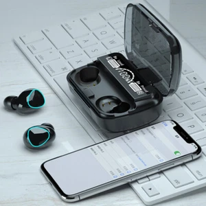 Auriculares inalámbricos Bluetooth 5.1 auriculares IPX7 impermeables con pantalla LCD cargada - Imagen 1 de 13
