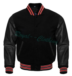 Varsity Bomber Letterman High Quality Wool & Real Cowhide Leather Sleeves Jacket - Picture 1 of 17