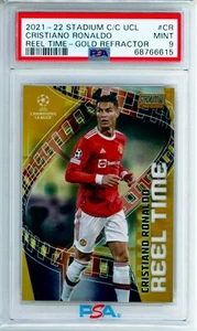 2021-22 Cristiano Ronaldo Topps Stadium Club Chrome Reel Time Gold 32/50 PSA 9 - Picture 1 of 3