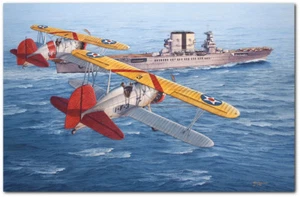 PIONEERS de Tom Freeman - Boeing F4B4 cazas - Estampado artístico de aviación - Imagen 1 de 1