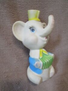 8" VINTAGE 1971 SANITOY INC RUBBER BABY ELEPHANT SQUEAKY TOY