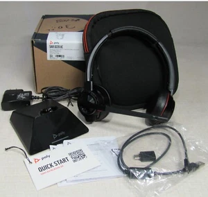 PLANTRONICS POLY SAVI 8220 UC USB D400 DONGLE WIRELESS HEADSET BLACK - Picture 1 of 13