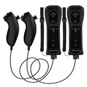 Built in Motion Plus Remote Controller & Nunchuck for Nintendo Wii Wii U AU - Picture 1 of 116