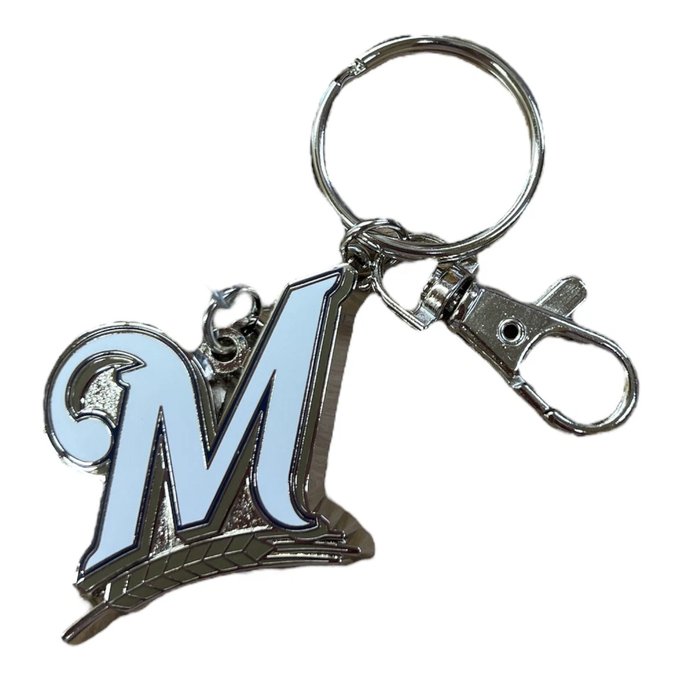 Milwaukee Brewers Split Ring Keychain with Lobster Claw - Image 1 of 1