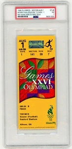 1996 OLYMPICS FINAL CHAMPIONSHIP WOMENS SOCCER USA GOLD MEDAL TICKET STUB PSA 7 - Picture 1 of 2