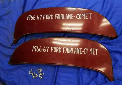 1966 1967 Ford Fairlane & Mercury Comet Fender Skirts  w/ New Mounting Clips - Image 1 of 4