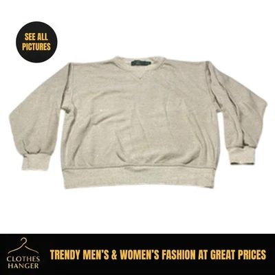 Orvis Work Sweatshirt Mens Medium Beige Heavyweight Crew Neck Long Sleeves 7518 - Image 1 of 4