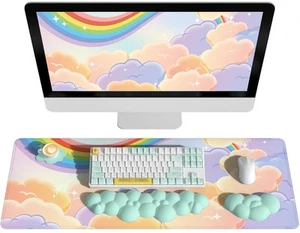 Cloud Tastatur Pad Handgelenkstützen Set 4-Teiliges SetGroßes Mauspad & Tasta... - Afbeelding 1 van 8