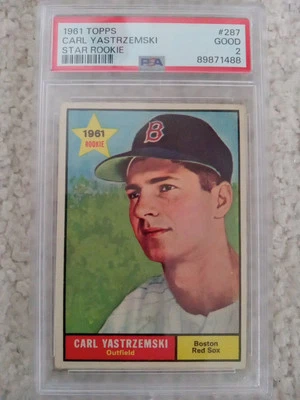 1961 Topps Star Rookie Carl Yastrzemski #287 Boston Red Sox HOF PSA 2 Sharp - Image 1 of 4