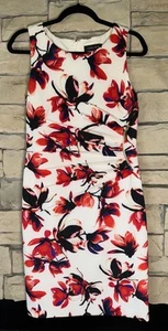 IVANKA TRUMP wunderschönes geblümtes Etuikleid Gr. 8 Raffung Reißverschluss Akzent Hochzeit - Bild 1 von 6