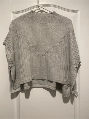 Poncho suéter gris tejido con cable Gap niños niñas talla M (8) nuevo con etiquetas Foto 1 de 4