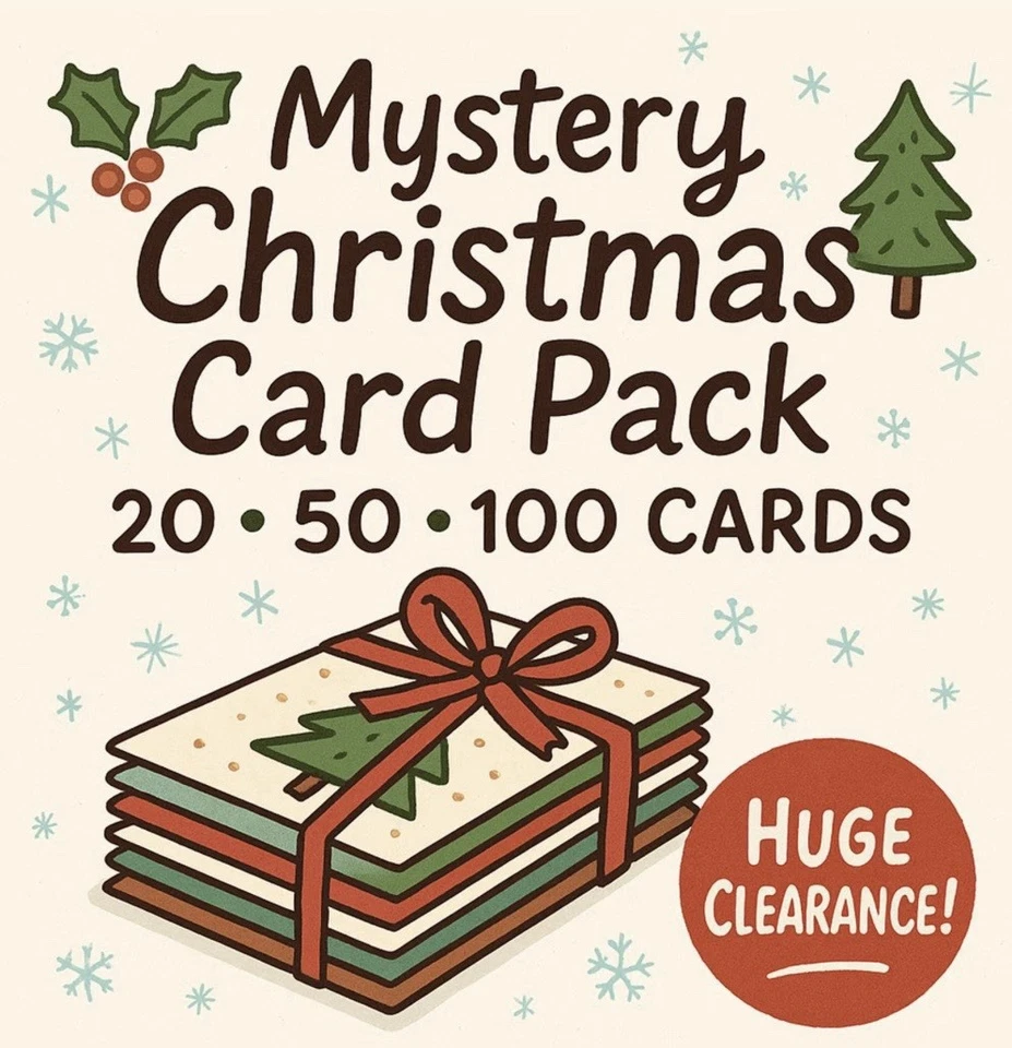 Hallmark 假日圣诞卡和信封 35 件套神秘套装 #1 — 第 1/1 张图片