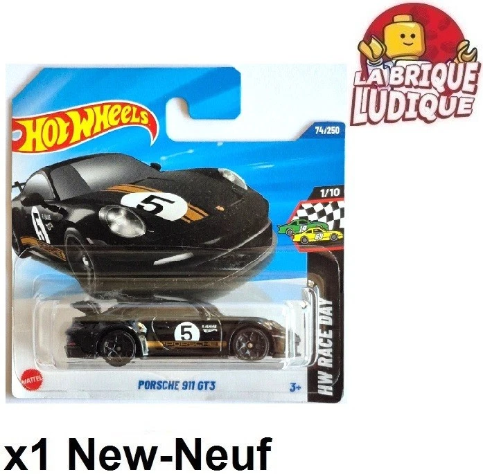 Hot Wheels HW Race Day Porsche 911 GT3 NERO N°5 74/250 1/10 HYX17 NUOVO - Immagine 1 di 1