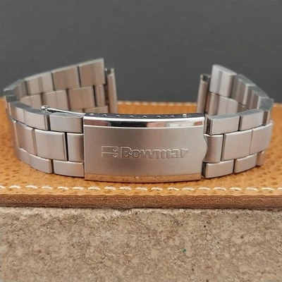 Винтажный 18 мм Bowmar светодиодный герцогиня из нержавеющей стали неиспользованный классический 1970-х ремешок для часов - Изображение 1 из 4