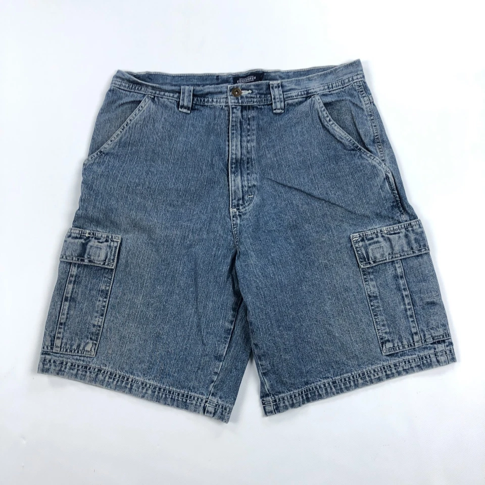 Pantalones Cortos Jean Cargo Para Hombre 34 Pantalones Cortos Denim De Colección Años 90 Consenso Foto 1 de 4