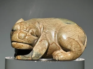 Rare Han Dy Old Jade Carved Strange Animal Design "Guan Jian" Statue L 4.1 CM - Picture 1 of 20