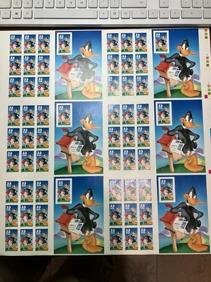 US Scott # 3306v MINT/NH Daffy Duck 33¢ Uncut Press Sheet; Face $19.80 Cat $87 - Image 1 of 4
