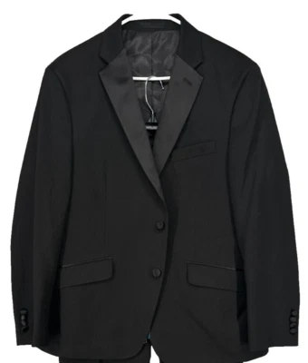 Chaqueta Esmoquin Kenneth Cole Reaction Hombres Talla 42L Negra Calce Ajustado Listo Flex Nueva Sin Etiquetas Foto 1 de 4