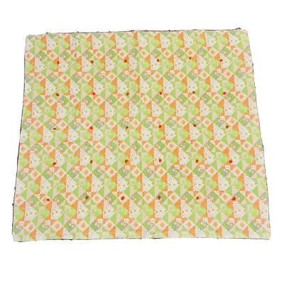 Manta Edredón Bebé Vintage Verde Naranja Algodón Amarillo Ligero Boho Foto 1 de 4