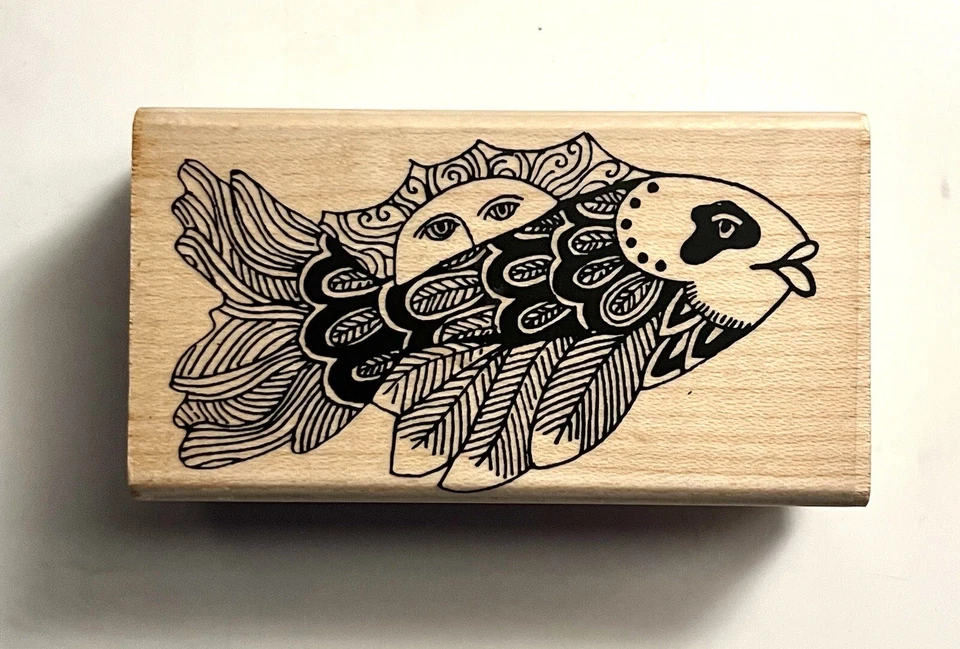 "Sello de goma Paula Best 967-C Sun Fish 3,25"" x 1,75""" Foto 1 de 4