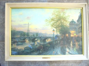 Thomas Kinkade Paris Eiffel Tower "City of Lights II" #1028/2750 S/N Canvas - Picture 1 of 8