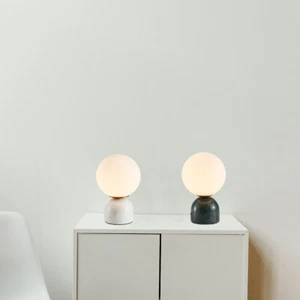 Contemporary Marble Cone Table Lamp Globe Glass Shade Desk Lighting Fixture - Picture 1 of 10