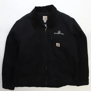 Carhartt Canvas Detroit Work Jacket Size XL 103828 BLK Blanket Lined - Picture 1 of 4