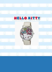 Sanrio Hello Kitty Watch Women's Sparkly band Silver Face Logo Image New Box - Picture 1 of 10