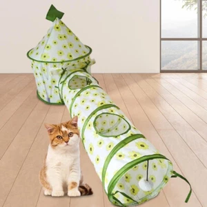 Foldable cat play tunnel tent combination cat tube foldable drilling holes - Picture 1 of 23