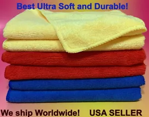 6 (16"X16") LARGE MICRO-FIBER CLEANING CLOTH TOWEL GLASSES GLASS MIRROR WINDOW - Picture 1 of 13