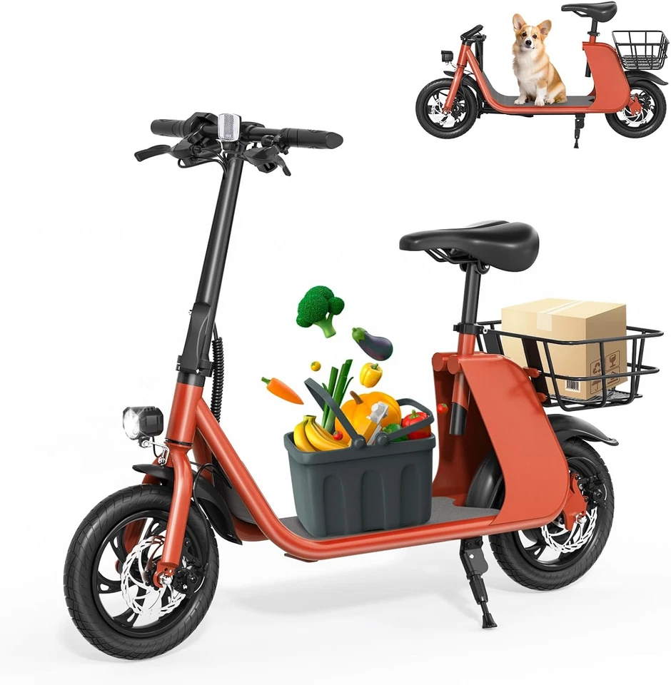 Scooter eléctrico 450W con asiento para adultos Scooter eléctrico plegable 15,5 MPH 20 millas Foto 1 de 1