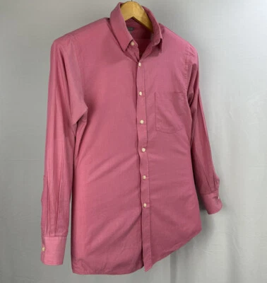 VAN HEUSEN Shirt Men's Small 14 1/2 32-33 Chambray Fitted Long Sleeve Button Up - Image 1 of 4