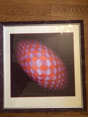 victor vasarely / grosse farbserigraphie 66/125 um 1970 selten - Bild 1 von 4
