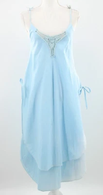 Vestido de noche/vestido sin mangas de algodón azul claro de colección para mujer de los años 20 XS/S 1920 ropa para dormir Foto 1 de 4