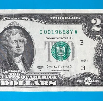 1969 August 7 : C 00196987 A BIRTHDAY Note $2 Two Dollar Bill (__1969 / 8 / 7) - Image 1 of 4