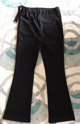 NWT Maternity Pants Black elastic band waist Winter Fleece Pockets US 4/6 Uniqlo - Image 1 of 4