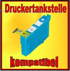 komp. Patrone für EPSON STYLUS OFFICE B40W BX300F BX600FW S21 ersetzt T0712 cyan - Bild 1 von 2