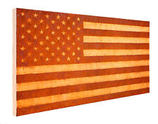 Large original oil acrylic painting on canvas USA Flag Rust urban art eelus eine