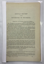 Antique Annual Report of the Governor of Wyoming Cheyenne 1885