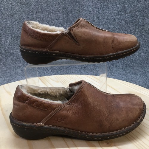 Scarpe UGG donna 8 zoccoli Betty marroni pelle pelle di pecora comfort casual basse SN1928