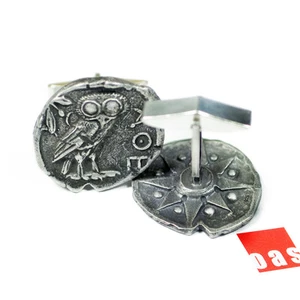 Gemelos moneda tetradracma búho de Atenea griega esterlina - Para él. para ella. para U - Imagen 1 de 9