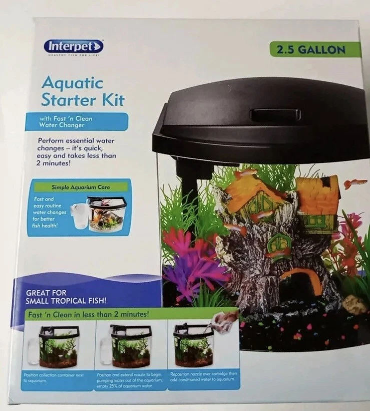 Fish Tank Aquarium Stands Aquatic Starter Kit W/ Power Filter Water Conditioner - Image 1 of 1