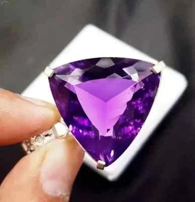 Colgante de plata de ley 925 amatista púrpura natural de 51,20 quilates + piedras preciosas AG Foto 1 de 4