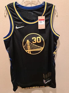 L 48 2021-22 Nike Golden State Warriors Steph Curry City Edition Swingman Jersey - Afbeelding 1 van 8