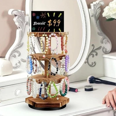 Rotating Jewelry Organizer Jewelry Hanger Large Capacity Multifunction Display - Image 1 of 4