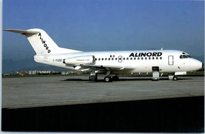 Italian Airlines Alinord Fokker F28 Mk. 1000 Airplane  Postcard - Picture 1 of 2
